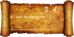 Klimo Armandina névjegykártya
